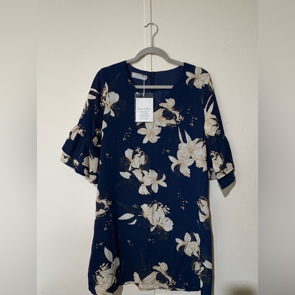 Elegant Floral Long Sleeve Dress